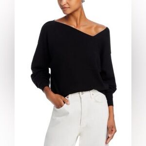 Anthropologie Line and Dot Favorite Off Shoulder Sweater Black